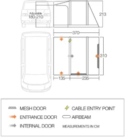Vango Kela Air TC Low Awning (2023) -Vango Camping 2021 vango floorplan kela air tc 1