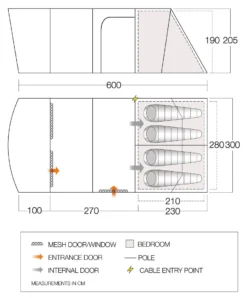 Vango Aether Poled 450XL Tent (2022) 11 Vango Aether Poled 450XL Tent (2022) -Vango Camping aether 450xl floorplan low