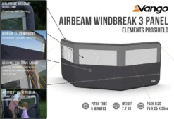 Vango Airbeam Windbreak 3 Panel (Elements Proshield) -Vango Camping airbeam windbreak 3 panel elements proshield high res
