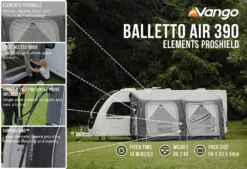 Vango Balletto Air 390 Elements ProShield Caravan Awning (2023) -Vango Camping balletto air 390 eps
