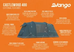 Vango Castlewood 400 Poled Tent Package (2023) -Vango Camping castlewood 400 infographic