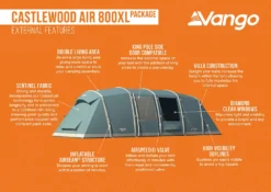 Vango Castlewood Air 800XL Tent Package (2023) -Vango Camping castlewood air 800xl package