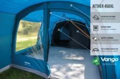 Vango Aether Poled 450XL Tent (2022) 13 Vango Aether Poled 450XL Tent (2022) -Vango Camping earth collection poled infographics call outs5