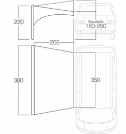 Vango AirBeam Sky Canopy 3.5m -Vango Camping floorplan35 3
