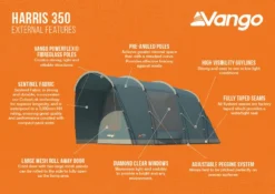 Vango Harris 350 Poled Tent (2023) -Vango Camping harris 350 infographic