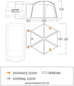 Vango Camping -Vango Camping hexaway pro air low dimensions image