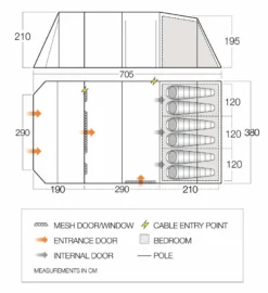 Vango Joro Poled 600XL Tent (2022) 18 Vango Joro Poled 600XL Tent (2022) -Vango Camping joro 600xl floorplan low