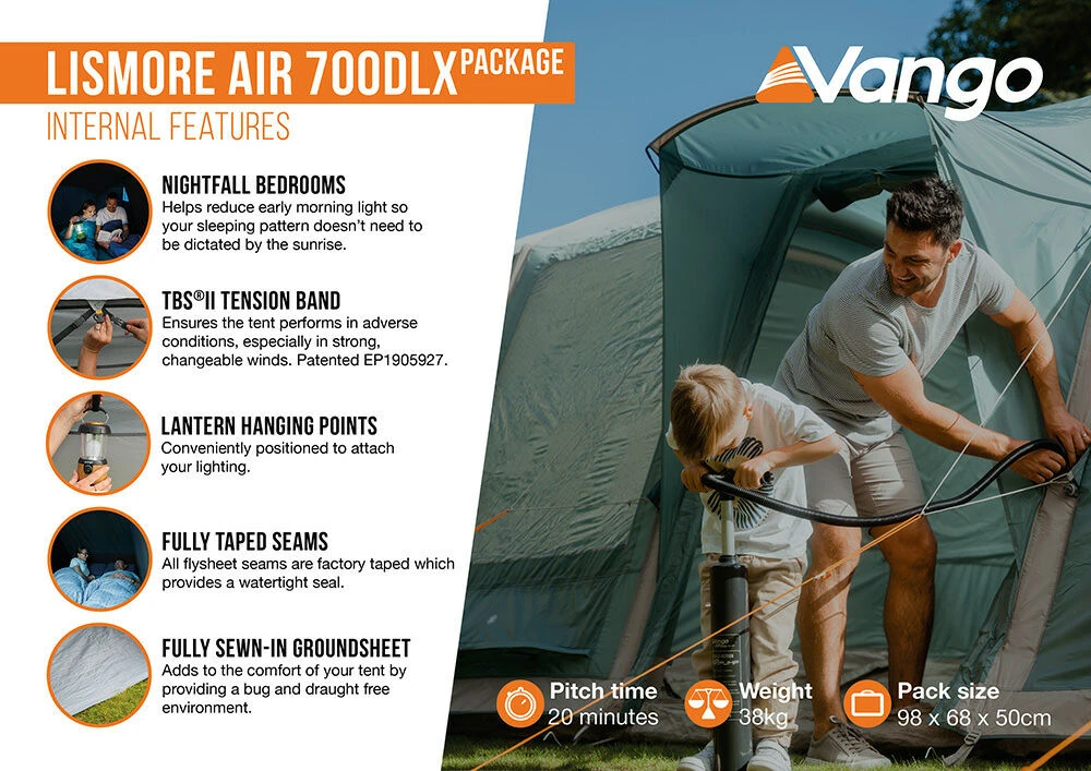 Vango Lismore Air 700DLX Tent Package (2023) 5 Vango Lismore Air 700DLX Tent Package (2023) - Image 5