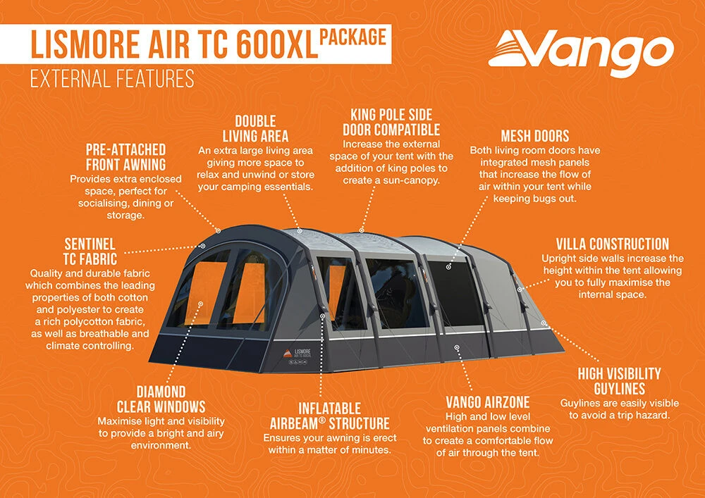 Vango Lismore Air TC 600XL Tent Package (2023) 5 Vango Lismore Air TC 600XL Tent Package (2023) - Image 5