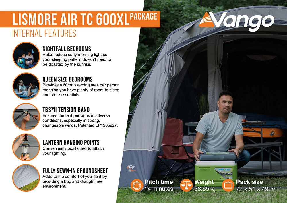 Vango Lismore Air TC 600XL Tent Package (2023) 6 Vango Lismore Air TC 600XL Tent Package (2023) - Image 6