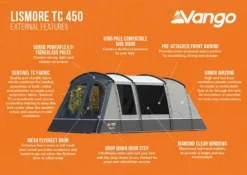 Vango Lismore TC 450 Poled Tent Package (2023) 13 Vango Lismore TC 450 Poled Tent Package (2023) -Vango Camping lismore tc 450 infographic