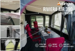 Vango Riviera Air 390 Elements All Season Caravan Awning (2023) -Vango Camping riviera air 390 as in