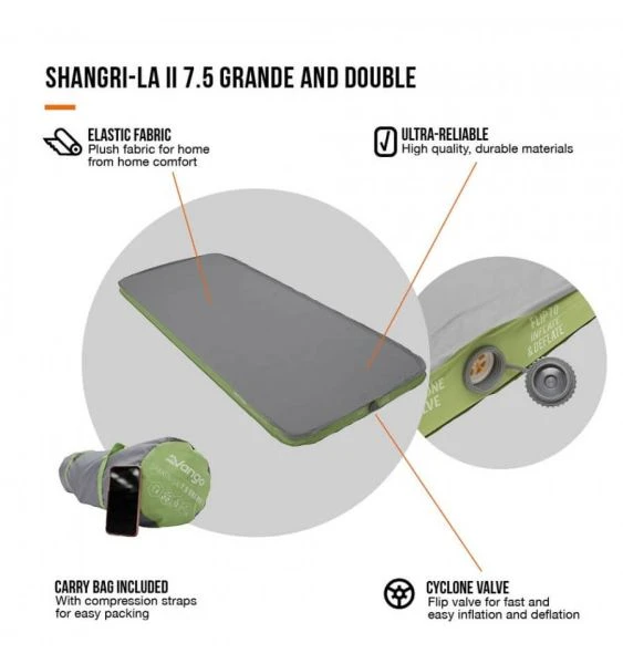 Vango Self Inflate Mat Shangri-La II 7.5cm - Double 2 Vango Self Inflate Mat Shangri-La II 7.5cm - Double - Image 2
