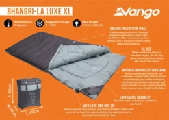 Vango Shangri-La Luxe XL Sleeping Bag (2023) -Vango Camping shangri la luxe xl infographic 1