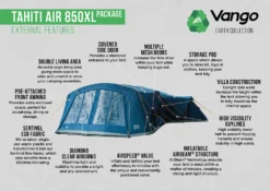 Vango Tahiti 850XL Air Tent (2023) -Vango Camping tahiti air 850xl package