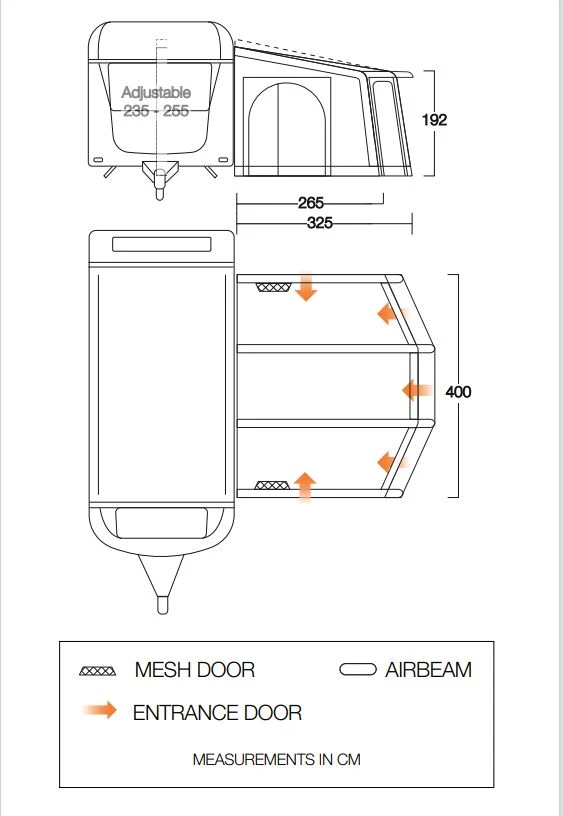 Vango Tuscany Air 400 Elements Proshield Caravan Awning (2023) 2 Vango Tuscany Air 400 Elements Proshield Caravan Awning (2023) - Image 2