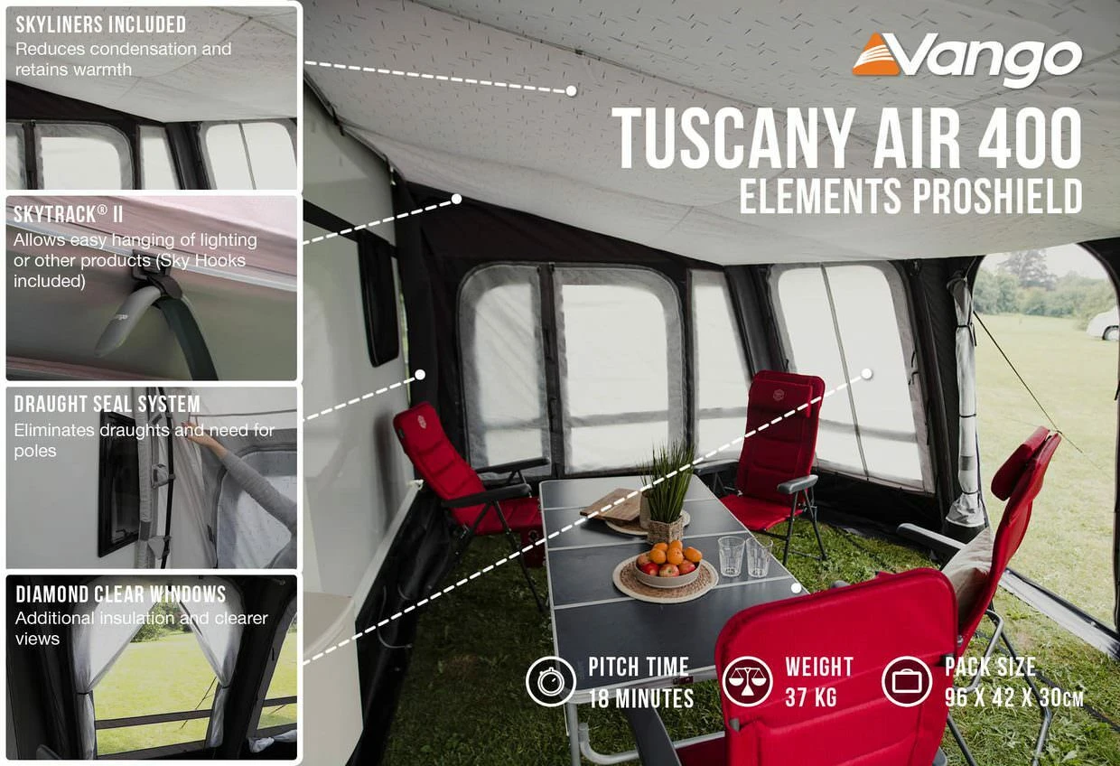 Vango Tuscany Air 400 Elements Proshield Caravan Awning (2023) 5 Vango Tuscany Air 400 Elements Proshield Caravan Awning (2023) - Image 5