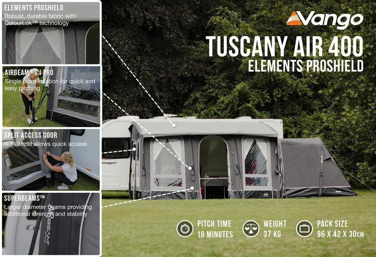 Vango Tuscany Air 400 Elements Proshield Caravan Awning (2023) 6 Vango Tuscany Air 400 Elements Proshield Caravan Awning (2023) - Image 6