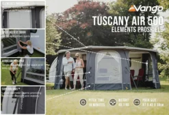 Vango Tuscany Air 500 Elements Proshield Caravan Awning (2023) -Vango Camping tuscany air 500 eps