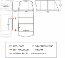 Vango Galli III Low Airaway Awning (2022) -Vango Camping vango 2019 awnings floorplan galli low