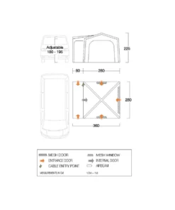 Vango Agora Air VW Awning (Shadow Grey) -Vango Camping vango 2021 awnings floorplan agora vw 1