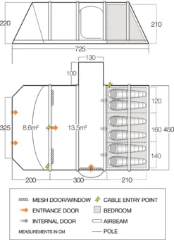 Vango Homestead II Air 650xl Tent -Vango Camping vango 2021 tents floorplan homestead ii air 650xl v2 1