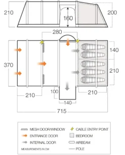 Vango Rome II Air 550XL Tent Package (2023) 12 Vango Rome II Air 550XL Tent Package (2023) -Vango Camping vango 2021 tents floorplan rome air 550xl hi