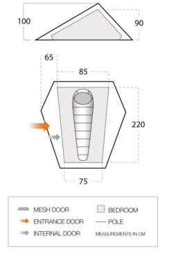 Vango Heddon 100 Tent (2022) -Vango Camping vango 2022 tents floorplan heddon 100 low res
