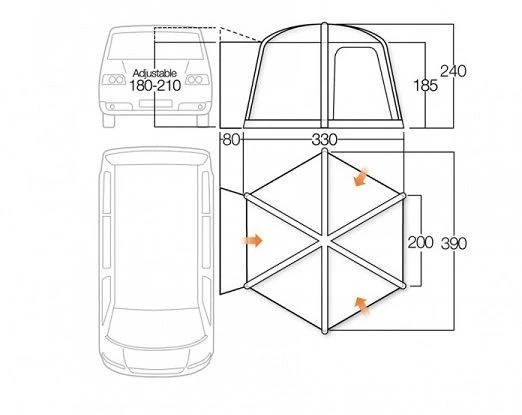 Vango AirHub Hexaway Low II Inflatable Awning 2022 2 Vango AirHub Hexaway Low II Inflatable Awning 2022 - Image 2