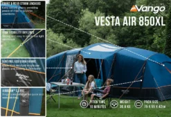 Vango Vesta Air 850xl Tent (2023) Bundle -Vango Camping vesta air 850xl low res2